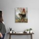 thumbnail image 2 of Cuadro decorativo lienzo pintura gallo de granja cresta roja plumas marrones y blancas fondo madera desgastada, arte rústico campestre vertical, decoración para cocina, comedor y cabaña, 2 of 6