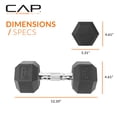 thumbnail image 4 of Par de Mancuernas Hexagonales Recubiertas CAP Barbell 11,3 kg, 4 of 6