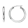 thumbnail image 1 of 14K White Gold 2MM Shiny Round Tube Hoop Earrings, 20mm, 1 of 1