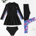 thumbnail image 2 of 7-8 T Swimsuits For Teens Girls Long Sleeve Rash Guard Two Piece Swim Set with UPF 50+ Sun for Surfing Beach and Pool Activities, 2 of 8