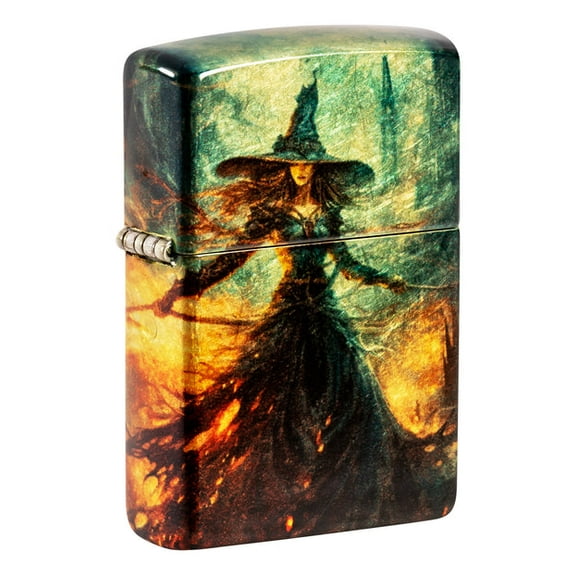 Zippo Lighter - Customized Engraved Message on Windproof Witch Design 46275