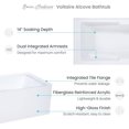 thumbnail image 3 of Voltaire 54" x 30" Right-Hand Drain Alcove Bathtub with Apron & Armrest, 3 of 11