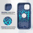 thumbnail image 4 of for iPhone 15 Case, [2+Tempered Glass Screen Protector] [10 FT Military Dropproof], Non-Slip Shockproof iPhone 15 Phone Case 6.1 Inch(Blue), 4 of 14