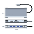 thumbnail image 3 of Adaptador Tipo C Bloosom  11 En 1 4k Hdmi Usb3.0 Usb2.0 Pd Sd/tf Rj45 Gris, 3 of 5