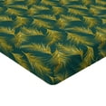 thumbnail image 4 of Ambesonne Art Deco Fitted Sheet, Feathers Boho Vibe Pattern, California King, Dark Teal and Mustard, 4 of 5