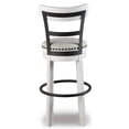 thumbnail image 6 of Signature Design by Ashley Valebeck Swivel Bar Stool, White, Upholstered Pub Height Chair with Linen Fabric Seat and 360-Degree Swivel, 6 of 7