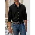 thumbnail image 2 of Camisa de lino para hombre, camisas de manga larga, camisas con botones, camisas casuales, 2 of 6