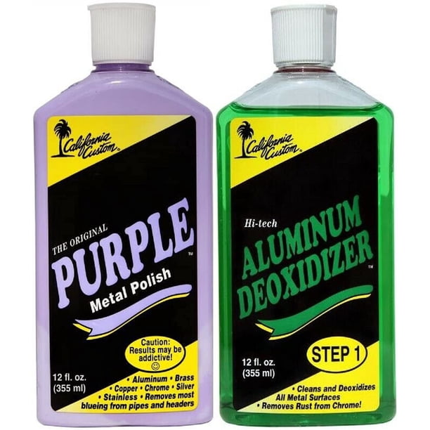 California Custom - Kit Desoxidante De Aluminio Y Pulido De Metal Morado Sin Silicona Caja Fuerte Para El Taller Ideal Para Aluminio Latón Cobre Cromo Plata Inoxidable Y Oro