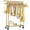Gold, variant on Double Rods Clothes Rack, Rolling Clothing Rack for Hanging Clothes Portable Wardrobe Rack, Metal Garment Rack Sturdy Coat Rack for Bedroom Laundry Living Room, Black