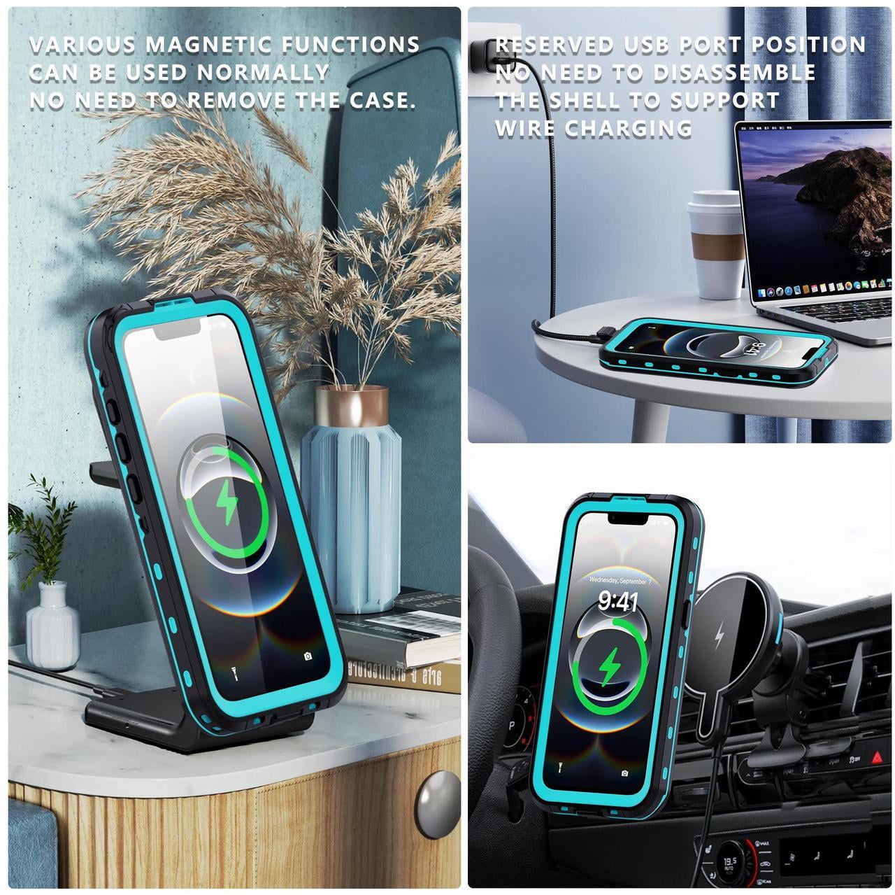 Waterproof Case for iPhone 16e, Shockproof Dustproof Built-in Screen Protector, Full Body Sealed Heavy Duty Protective Cover for iPhone 16e 6.1 Inches
