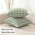 thumbnail image 5 of 20x20 Sage Green Farmhouse Plaid Pillow Covers Set of 2, Spring Outdoor Checkered Pillow Covers 20 x 20, Green and White Buffalo Plaid Decorative Throw Pillows (No Pillow Inserts), 5 of 6