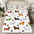 thumbnail image 2 of Homewish Cartoon Dachshund Lover Full Size Sheets, Kawaii Dog Dalmatian Bed Sheets, Cute Animal Theme Sheet Sets, Breathable Home Decor, 4pcs, 2 of 7