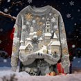 thumbnail image 4 of Women's Fuzzy Christmas Sweatshirt Long Sleeve Crewneck Print Holiday Pullover Top Gray L, 4 of 4