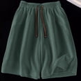 thumbnail image 7 of Men Shorts 5 Inch Plus Size Cool Silk Quick Dry Shorts Loose Fit Lightweight Sports Beach Casual Summer Shorts Green M, 7 of 7