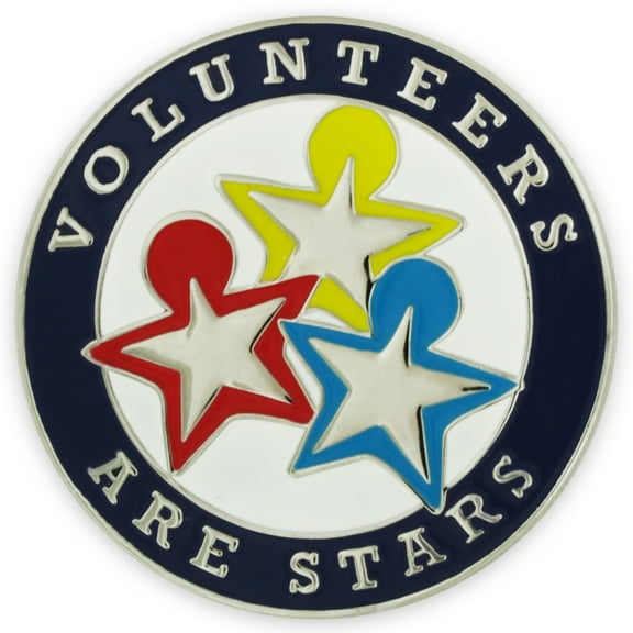 PinMart's Volunteers are Stars Enamel Lapel Pin