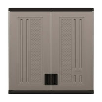 Suncast 30"W x 12"D x 30.25"H Resin Wall Garage Storage Cabinet, Platinum Metallic