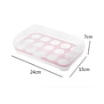 thumbnail image 2 of Refrigerator Egg Storage Container, Single Layer Airtight Food Storage Box Holds 15 Eggs, Plastic Kitchen Organizer for Fridge, BPA-Free Fresh-Keeping Egg Holder Pink, 2 of 3