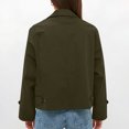 thumbnail image 5 of DAFPZW Womens Cropped Jacket Contrast Collar Coat Cargo Jacket Barn Jacket Outwear Solid Button Down Coat with Pockets, 5 of 9