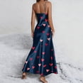 thumbnail image 4 of Gytharion Satin Nightgowns for Women Fashion Heart Print V-Neck Spaghetti Strap Maxi Sleepdress Soft Comfy Sleeveless Cami Nightdress Summer Casual Side Split Holiday Pajama Dress, 4 of 7