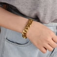 thumbnail image 3 of Bling Jewelry Womens Miami Cuban Chain Link Bracelet for Men Silver Gold, 3 of 5