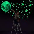 thumbnail image 1 of 435 puntos Luminosos QUANZHOUTIANDI Fosforescentes luna y estrellas pegatinas de pared decoración de techo Etiqueta Fluorescente para habitación de niños, 1 of 5