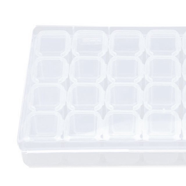 yingyy Nail Art Rhinestones Box Plastic Empty Case Transparent Jewelry plastic empty box Organizer 28 Slots Container