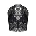 thumbnail image 4 of Cilcicy Women Goth Punk Front Closure French Lace Underwear Sheer Bralette Crop Top, 4 of 8