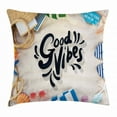 thumbnail image 1 of Good Vibes Throw Pillow Cushion Cover, On the Beach Concept Seacoast Shoreline Vacation Holiday Travel Wellness Theme, Decorative Square Accent Pillow Case, 20 X 20 Inches, Multicolor, by Ambesonne, 1 of 2