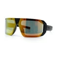thumbnail image 5 of Locs Color Mirror Oversized Wrap Around Gangster Plastic Biker Sunglasses [Orange Mirror], 5 of 7