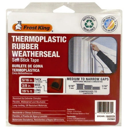 Thermwell EV20BR Thermoplastic Rubber Weatherseal, 3/8W x 5/16-In. T x 20-Ft.