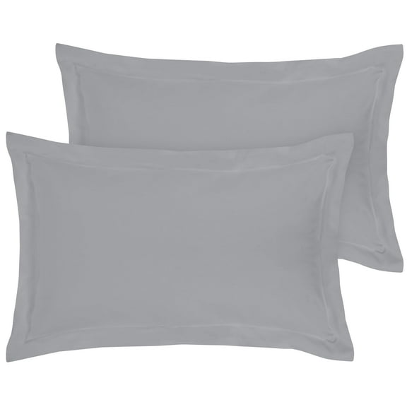 Royale Linens Pillow Shams 2 Pack Euro Size 26x26 Inch - Brushed 1800 Microfiber - Bed Pillow Shams, Wrinkle & Fade Resistant Super Soft and Cozy - Envelope Closure - Oxford Pillowcase (Euro,Silver)