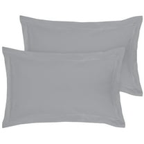 Royale Linens Pillow Shams 2 Pack Euro Size 26x26 Inch - Brushed 1800 Microfiber - Bed Pillow Shams, Wrinkle & Fade Resistant Super Soft and Cozy - Envelope Closure - Oxford Pillowcase (Euro,Silver)