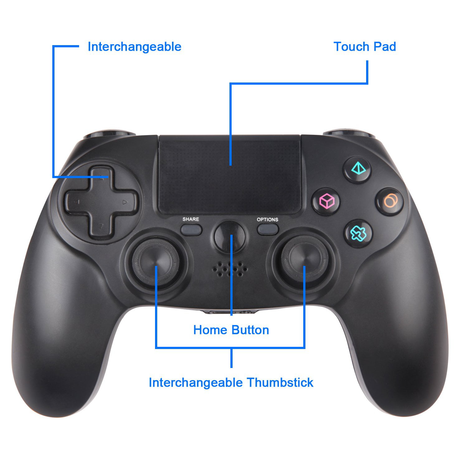 Sades Ps4 Controller Wireless Gamepad With 3d Press Function And 3 5mm Jack For Playstation 4 Pc Ps Tvs Smart Tv Walmart Com Walmart Com