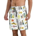 thumbnail image 2 of Kdxio New York Pattern Mens Casual Shorts - Drawstring Summer Beach Sports Shorts for Men, 2 of 5