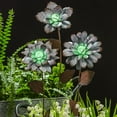 thumbnail image 5 of Galvanized Floral Garden Stake Outdoor Glow in Dark Plant Pick Water Proof Metal Stick Ornament Decor for Lawn Yard Patio, 4"W x 1.5"D x 13.8"H, 3 Set, 5 of 7