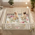 thumbnail image 2 of WOBOGO Vintage Shabby Chic Floral Pattern with Roses Baby Playmats Extra Large Waterproof Rollable Activity Pads for Toddlers 50×50inch, 2 of 7