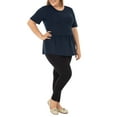 thumbnail image 4 of Wright's Women's Plus Size Short Sleeve Crew Neck Classic Peplum Top/Blouse, 1X-4X, 4 of 6