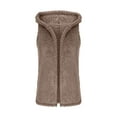 thumbnail image 5 of cocolona Womens Fleece Vest Casual Solid Color Oversized Sleeveless Jacket Winter Fuzzy Warm Hooded Coats, 5 of 8