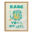 thumbnail image 2 of Kate and Laurel Blake Splish Splash Zoo Elephant Framed Printed Glass Wall Art by Heather Rosas, 16x20 Natural, Cute Animal Bathroom Wall Decor, 2 of 7