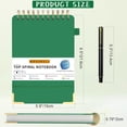 thumbnail image 3 of WWS-Top Spiral Notebook, A5 Hardcover Top Bound Steno Pads, 240 Pages 100gsm College Ruled Left Handed Notebook Journal for Work, School, Meeting Writing - Green, 5.9" x 8.5", 3 of 4