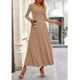 thumbnail image 5 of PRETTYGARDEN Women's Spring 2 Piece Outfits Dressy Casual Ribbed Knit Long Sleeve Crop Tops Maxi Flowy Skirts Matching Sets, 5 of 10