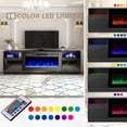 thumbnail image 5 of Hommow 70'' Fireplace TV Stand with 36'' Electric Fireplace, Entertainment Center with 16 Color Led Lights, TV Console for TVs up to 80'' for Living Room, Black, 5 of 7