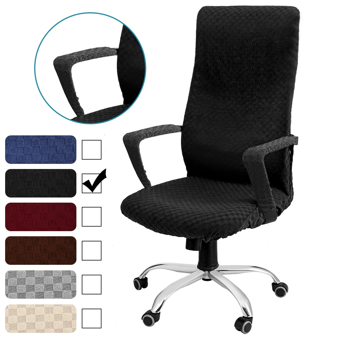 CAVEEN Chair Cover Office Computer  Fabric High Back Stretchy Seat Cover 