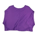 thumbnail image 2 of Mouchette Womens Solid Boxy Basic T-Shirt, Purple, Small, 2 of 2