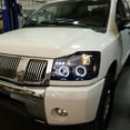 thumbnail image 3 of Spec-D Tuning LED Lamps Dual Halo Smoke Lens Glossy Black Housing Projector Compatible with 2004-2015 Nissan Titan, 2004-2007 Nissan Armada, Left + Right Pair Headlamps Assembly, 3 of 6