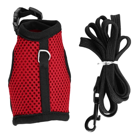 Small Animal Harness and Leash Set, Adjustable Breathable Mesh Vest, Comfortable Gentle Walking Control, for Small Guinea Pigs Rabbits Ferrets, Outdoor Training Exploration