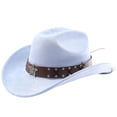 thumbnail image 3 of Western Cowboy Hat With Curved Brim For Outdoor Travel And Riding Adventures In Country Style, 3 of 3