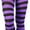 Black/Purple, variant on ToBeInStyle Women's Full Footed Wide Striped Tights - Black And Orange- One Size Regular