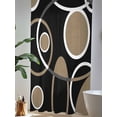 thumbnail image 4 of Sheer Curtains 84 Inches Long, Black Brown Semi Sheer Curtains Light Filtering Window Treatment, White Circle Modern Minimalist Geometric Privacy Voile Drapes for Living Room Bedroom 52x84 Inch, 4 of 7