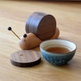 thumbnail image 7 of Walnut Wood Snail Stress Relief Coasters - Creative Funny Cool Coasters for Adults, Unique Decorative Drink Mats for Home Bar Office Tabletop, 4.92*2.95in, Coffee, 7 of 7